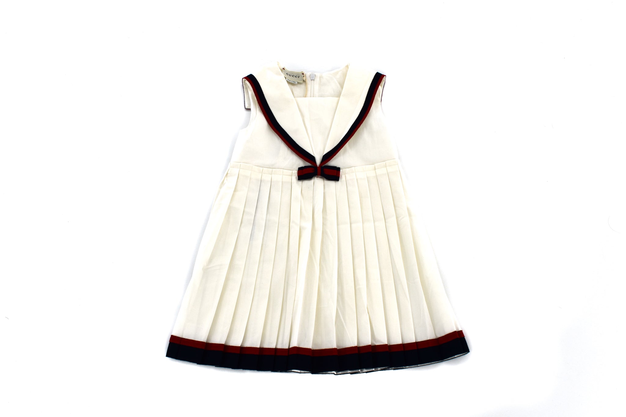 Web Stripe cotton polo dress in blue - Gucci Kids | Mytheresa
